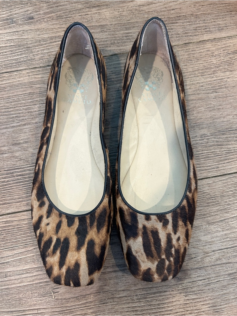 Vince Camuto Leopard Print Ballet Flats - Brown/Black